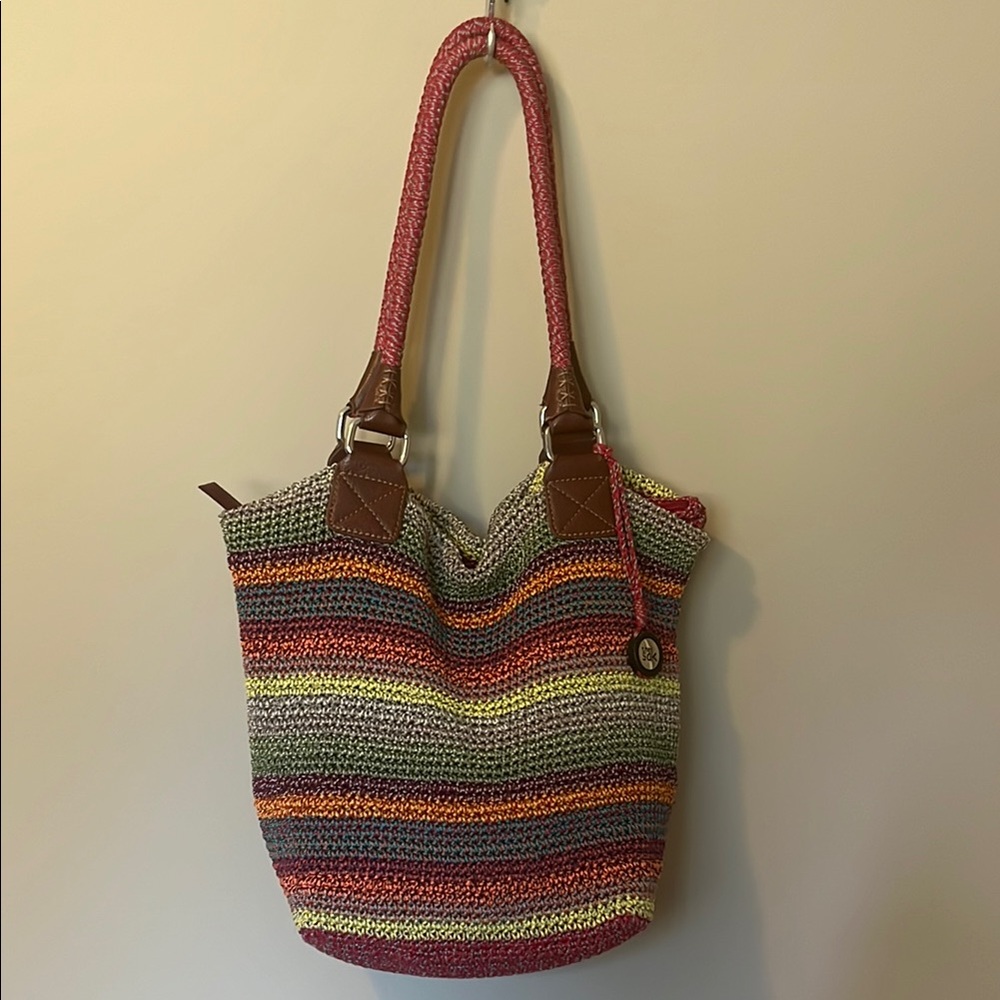 the SAK | Cambria | Woven | Multicoloured | Double Handled | Shoulder Bag/Tote